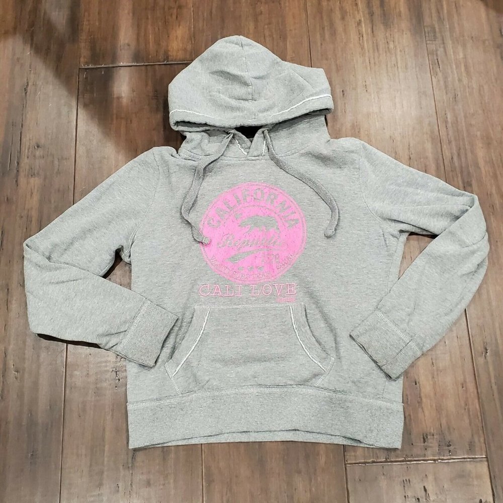 Cali Love Heritage Women Sz Large Gray “California” Hoodie Sweatshirt Pullover